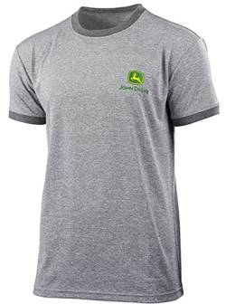 JOHN DEERE Atmungsaktives T-Shirt in Hellgrau - Größe S-XL (DE/NL/SE/PL, Alphanumerisch, XL, Regular, Regular, Polyester) von JOHN DEERE
