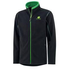 JOHN DEERE Grün/Schwarze Fleece-Jacke mit Kontrastdetails - Komfortable Dehnbarkeit, S-XXXL (DE/NL/SE/PL, Alphanumerisch, XXL, Regular, Regular, Polyester) von JOHN DEERE