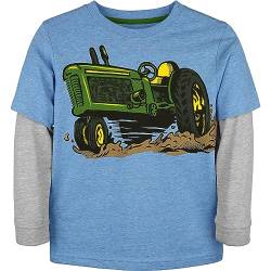 JOHN DEERE Kinder Sweatshirt mit Traktor-Druck - Blau/Grau, 5-8 Jahre (7-8 Jahre) von JOHN DEERE