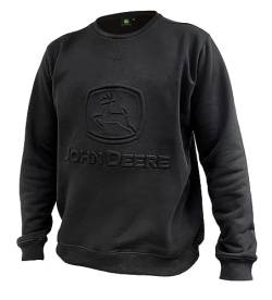 JOHN DEERE Sweatshirt Schwarz - mit geprägtem Logo Hoodie Pulli Kapuzenpullover Sweater Herren (as3, Alpha, l, Regular, Regular) von JOHN DEERE