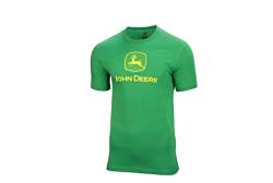 JOHN DEERE T-Shirt mit klassischem Logo - Grün, L, Herren Regular Fit von JOHN DEERE