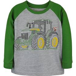 JOHN DEERE Toddler Sweatshirt mit Großem Traktor-Print - Grau/Grün, 2-4 Jahre (3-4 Jahre) von JOHN DEERE
