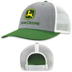 John Deere Baseballkappe, Trucker-Mütze, 13083347Hggrwh, aktuelle Baseballkappe, Trucker-Mütze, Markenstickerei, Ywgr, Heather Gray/Grün/Weiß, Einheitsgröße von JOHN DEERE