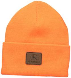 John Deere Herren Solid Beanie Mütze, Orange, Einheitsgröße von JOHN DEERE