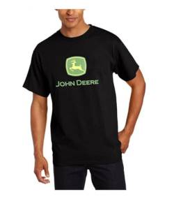 John Deere Herren-T-Shirt mit Markenlogo Core, kurzärmelig, Schwarz, Größe L von JOHN DEERE