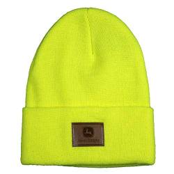 John Deere Leather Patch Beanie-High Visibility Yellow von JOHN DEERE