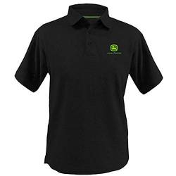 John Deere Men's Logo Performance Polo Shirt-Black-Small von JOHN DEERE