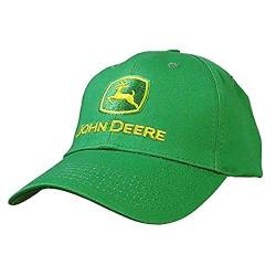 JOHN DEERE Men's Trademark Logo Core Baseball Cap, Green, Yellow Logo, One Size von JOHN DEERE