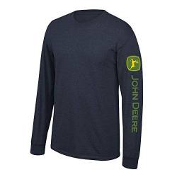 John Deere Solid Long Sleeve Tee with Logo on Sleeve, Navy- Large von JOHN DEERE