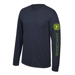 John Deere Solides Langarm-T-Shirt mit Logo am Ärmel, navy, Klein von JOHN DEERE