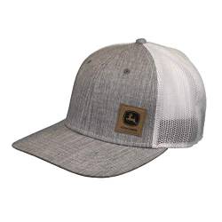 John Deere Twill Oxford Mesh Hat W/Sueded Patch, Gray, Grey/White, One Size von JOHN DEERE