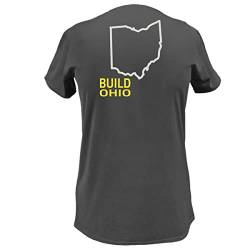 John Deere USA Build Ohio State Pride Ladies V Neck T-Shirt State Outline Graphic Tee-Ohio-Large von JOHN DEERE