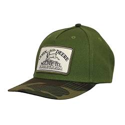 John Deere Vintage Logo Solid Backed Hat with Camo Bill, Green von JOHN DEERE