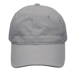 JOHNNY CHICOS Basic Baseball Cap Unisex mit gebogenem Schirm hochwertige Baumwolle Vintage Kappe Herren Damen Basecap im Washed Verstellbar Sonnenhut Baumwolle Mütze Vegan Golf Cabrio (Grey) von JOHNNY CHICOS