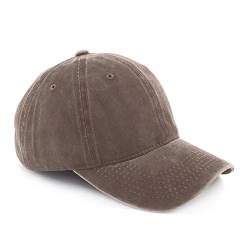 JOHNNY CHICOS Vintage Unisex Baseball 5 Panel Cap Mütze in verschienden Farben für Herren und Damen Größe: 53cm bis 63cm Umfang (Braun) von JOHNNY CHICOS