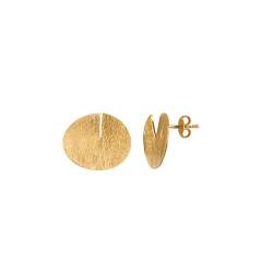 GOLDENE OHRRINGE TAGLIO | Entworfen von Joidart | Taglio-Kollektion | 24K vergoldetes Metall | Kleine Ohrringe | 0,90 x 1,00 von JOI D'ART