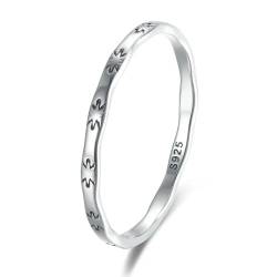 925 Sterling Silber Einfache Reis Wort Dünne Ring für Frauen Trendy Luxus Schmuck Stapelbare Twist Finger Ringe Geschenke von JOIVIV