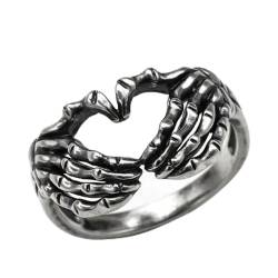 JOIVIV Einfaches Design Herz Zirkon offene Ringe für Frauen Silber Farbe verstellbar Liebespaar Twist Ring Geschenk Schmuck Zubehör von JOIVIV