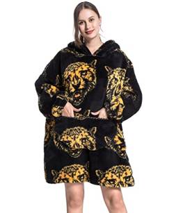 JOJJJOJ Übergroße Hoodie-Decke mit riesiger Tasche Bequeme Sherpa Fleece Decke Kapuzenpullover warmes Sweatshirt Bademantel für Damen Herren Teenager Geschenk von JOJJJOJ