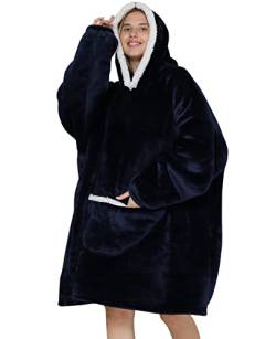 JOJJJOJ Übergroße Hoodie-Decke mit riesiger Tasche Bequeme Sherpa Fleece Decke Kapuzenpullover warmes Sweatshirt Bademantel für Damen Herren Teenager Geschenk von JOJJJOJ