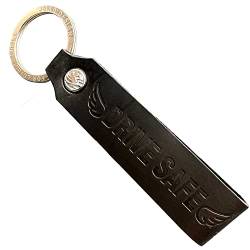 JOKO design Schlüsselanhänger Leder DRIVE SAFE Geschenkidee Autofahrer, Führerschein, Schutzengel, schwarz von JOKO design