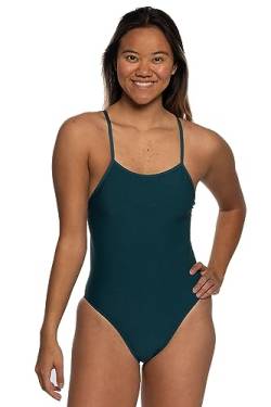JOLYN Raya Damen-Badeanzug mit festem Rücken, sportlich, einteilig, Pfau, 164 von JOLYN