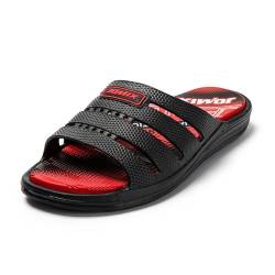 JOMIX Badelatschen Herren Badeschuhe Schlappen Sandalen Sommerschuhe Strandschuhe Slipper Schwarz (Schwarz, 43 EU, SU9234) von JOMIX