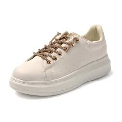 JOMIX Damen Laufschuhe 39 Turnschuhe Bequeme Sneaker Leichte Atmungsaktiv Fitnessschuhe Straßenlaufschuhe (Beige, 39 EU) von JOMIX