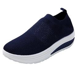 JOMIX Damen Laufschuhe Slip On Walkingschuhe Abrollschuhe Atmungsaktive Sportschuhe Turnschuhe Sportlicher Sneaker Fitness Gym (01 Marine Größe Groß 1 Nummer, 39) von JOMIX