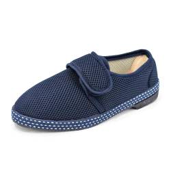 JOMIX Diabetiker Schuhe Herren Orthopädische Pantoffeln Sommer Senioren Hausschuhe mit Klettverschluss Atmungsaktiv Leichte Pantoletten mit Memory Foam Bequeme Slipper (Navy, 40 EU) von JOMIX