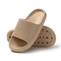 JOMIX EVA Badeschuhe Damen Super Weich Schlappen Slides für Sommer Badelatschen Lustig Mädchen Pantoletten (Beige, 41 EU, X016) von JOMIX