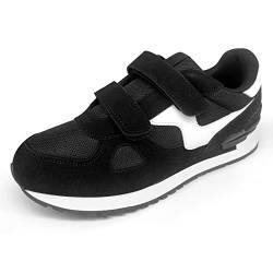 JOMIX Herren Atmungsaktiv Laufschuhe Sportschuhe Sneaker Running Tennis Schuhe Freizeit Herrenschuhe mit Klettverschluss Walkingschuhe Atmungsaktive Trainers Turnschuhe (Schwarz, 40 EU, SU8138) von JOMIX