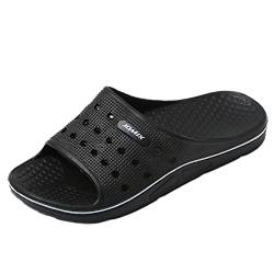 JOMIX Pantoletten Herren Slipper Sommer Badepantolette Badeschuhe Badeschlappen Badelatschen Strandschuhe (Schwarz, 40 EU, SU8082) von JOMIX