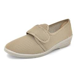 JOMIX Senioren Hausschuhe für Schwangere Sommer Gesundheitsschuhe Hallux Valgus Schuhe Damen Orthopädische Hausschuhe (Beige 39 EU, ITD1892) von JOMIX