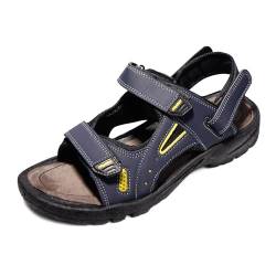 JOMIX Sommer Athletische Sandalen Herren Klettverschluss Anti-Rutsch Wandersandalen Outdoor Strand Reisen Trekking Wander (Blau, 46 EU) von JOMIX