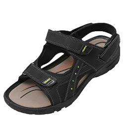 JOMIX Sommer Athletische Sandalen Herren Klettverschluss Anti-Rutsch Wandersandalen Outdoor Strand Reisen Trekking Wander (M09 Schwarz, 41 EU) von JOMIX