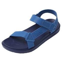 JOMIX Sommer Athletische Sandalen Herren Klettverschluss Einfarbige Anti-Rutsche Wandersandalen Outdoor Strand Reisen Trekking Wandern (Marine Größe Klein 1 Nummer, 41 EU) von JOMIX