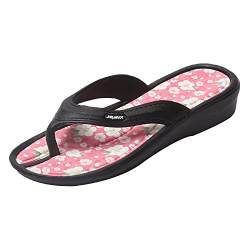 JOMIX Sommer Flip Flops Damen Sandalen Bunte Badeschuhe Meer Pool Strand Schwimmen (Schwarz, 40 EU) von JOMIX