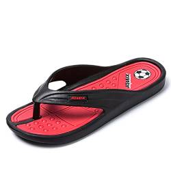 JOMIX Sommer Flip Flops Herren Schlappen Sportliche Sandalen Bunte Badelatschen Herren 43 Badeschlappen Meer Pool Strand Schwimmen (Schwarz, 43 EU) von JOMIX