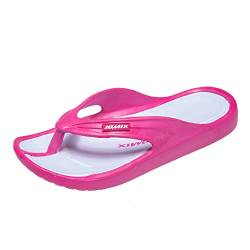 JOMIX Sommer Flip Flops Kinder Jungen Mädchen Schlappen Weiche Sandalen Bunte Badelatschen Badeschlappen Schwimmbad Meer Strand (Fuchsia Weiß, 31 EU) von JOMIX