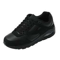 JOMIX Sportschuhe Sneaker Herren Laufschuhe Straßenlaufschuhe Turnschuhe Atmungsaktiv mit Luftkissen Outdoor Fitness Gym (Schwarz, 45) von JOMIX