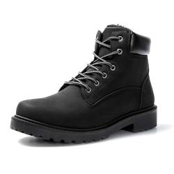 JOMIX Stiefeletten Schwarz Stiefel Warme Gefüttert Winterstiefel Puff Winterschuhe Damen Antirutsch Sohle Outdoor (Schwarz 40 EU) von JOMIX