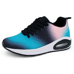 JOMIX Turnschuhe Damen Sneaker Sportschuhe Bunte Luftkissen Laufschuhe Anti-Rutsch Trainers Fitness Gym Straßen Outdoor (Schwarz Gradient, 39 EU) von JOMIX