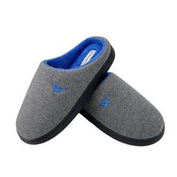 JOMIX Unisex Hausschuhe Herren Damen Winter Warme Baumwolle Pantoffeln Weiche Puschen Slippers Indoor (Grau Blau Größe Klein 1 Nummer, 42 EU) von JOMIX