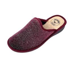 JOMIX Winter Hausschuhe Damen Bequeme Pantoffeln Lässige Italien Slippers Indoor (Rot 02, 38 EU) von JOMIX