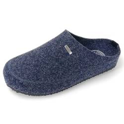 JOMIX Winter Hausschuhe Herren Warme Filz Pantoffeln Flache Slippers Elegante Filzclog Indoor Outdoor (Marine, 40 EU) von JOMIX