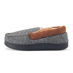 JOMIX Winter Mokassin Hausschuhe Herren Warme Filz Pantoffeln Plüsch Gefütterte Slippers Indoor (Hellgrau Größe Klein 1 Nummer, 46 EU) von JOMIX