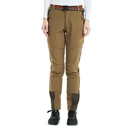 JOMLUN Damen Outdoorhose Skihose Softshellhose Fleeceunterwäsche Wasser- und Winddichte Hose Herbst und Winter Plus samtverdickte Funktionelle Outdoor-Sport-Wanderhose von JOMLUN