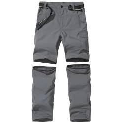 JOMLUN Kinder Softshellhose Wanderhose für Jungen Mädchen Outdoor Hose Trekkinghose Leichte Schnell Trocknende Hose LSF 66+ Gezippt Abnehmbares Hosenbein von JOMLUN