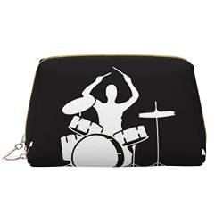 Bunte Make-up-Tasche mit Aufschrift "Happy Birthday", bedruckt, Leder, tragbar, für den täglichen Gebrauch geeignet, Drummer, Einheitsgröße von JONGYA